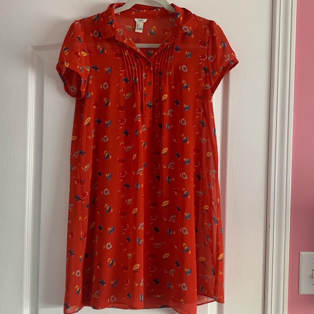 I Love HB1 red floral dress with slip included